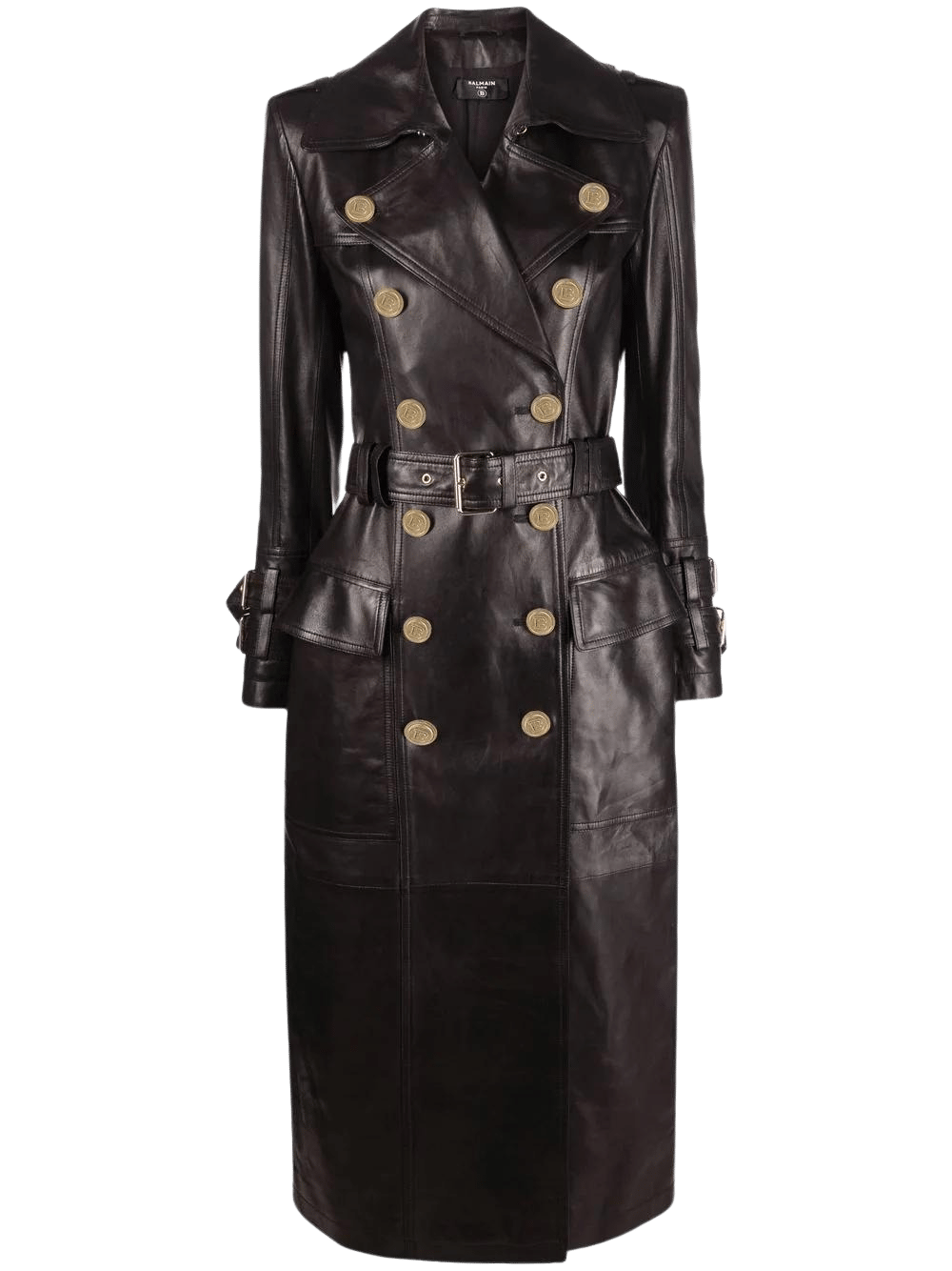 Belted Leather Coat - Nina Takesh